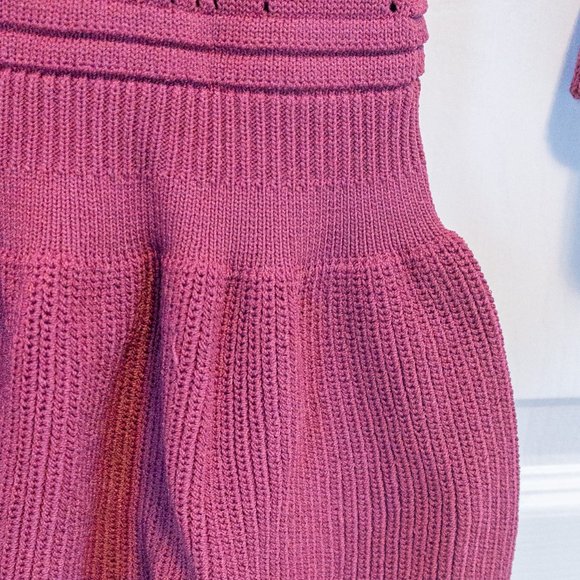 Torn by Ronny Kobo 'Kimberly' Peplum Crochet Style Knit Top Small - Picture 7 of 9